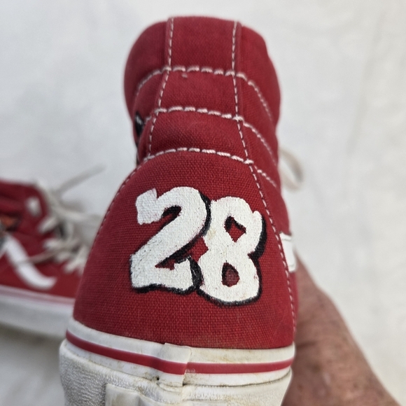 Vans Sk8-Hi Red Tiger Custom Hand Painted High Top Sneakers Size US 6.5/Women 8 - Picture 9 of 13